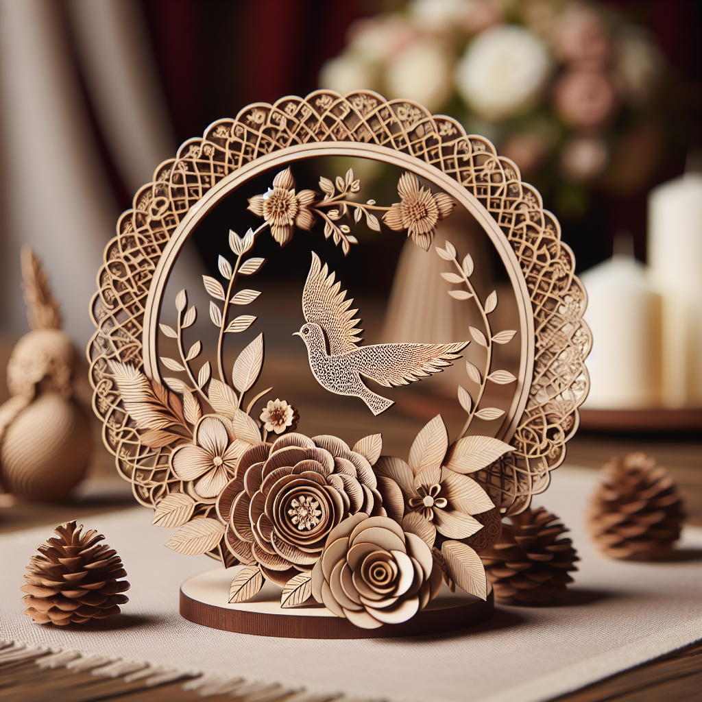 Realistic stock image of handcrafted wedding decorations